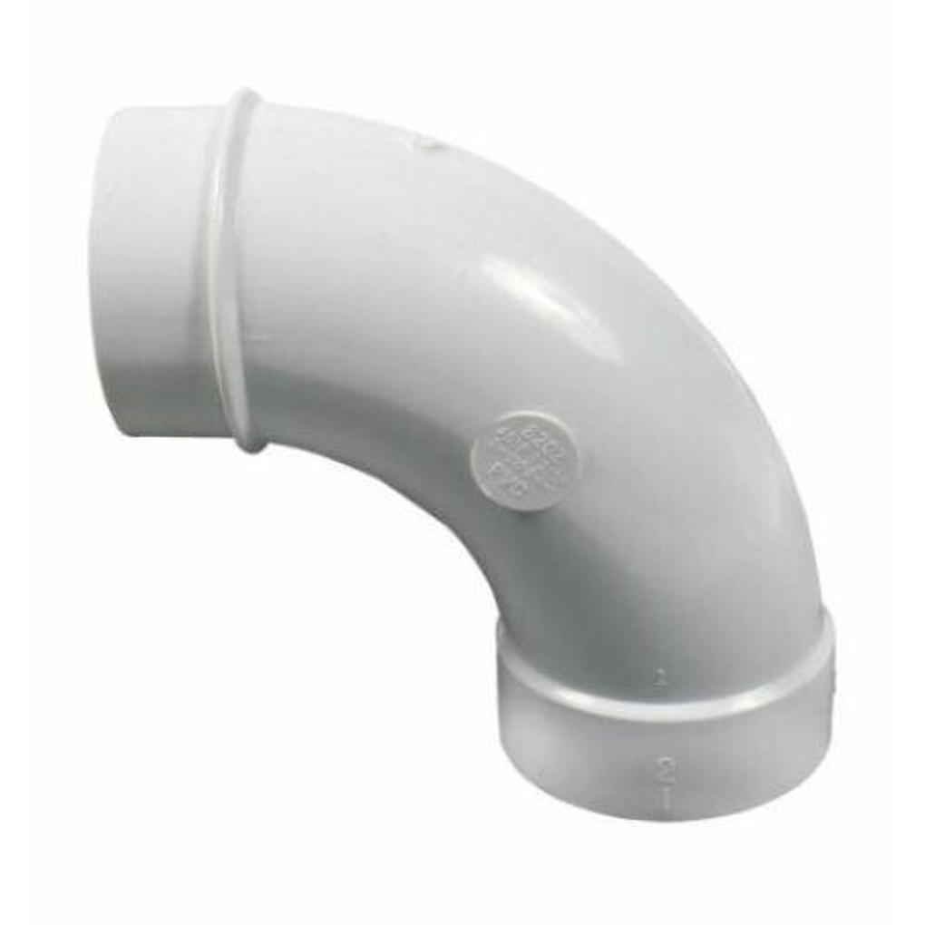 Ducted Vacuum Pipe 90 Degree Sweep Elbow - Spigot